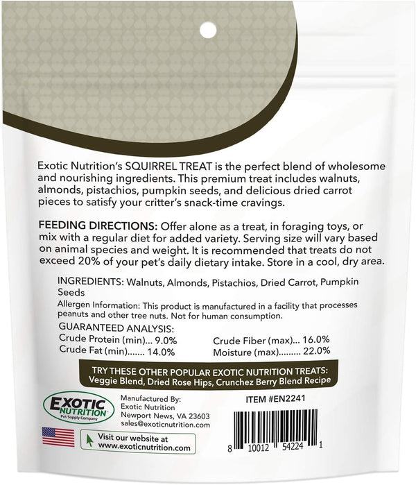 Squirrel Treat (3 Oz.) - Healthy Natural Nut & Vegetable Treat - Walnuts, Almonds, Pistachios, Pumpkin Seeds, Dried Carrots - Flying Squirrels, Ground Squirrels, Tree Squirrels & Other Rodents2