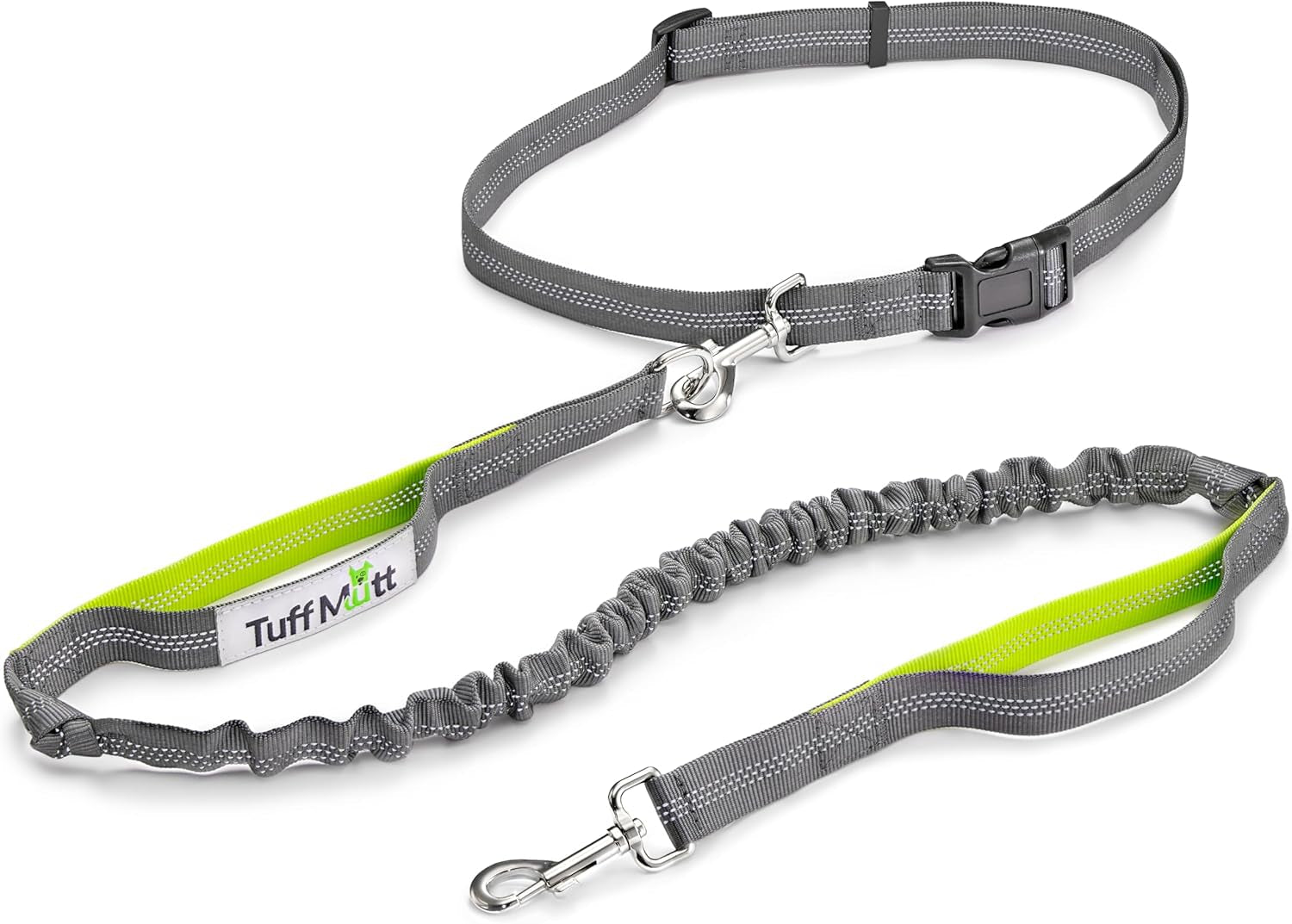 tuff-mutt-hands-free-dog-leash-for-walking-running-hiking-waist-leash-with-bungee-adjustable-belt-reflective-double-handle-design-for-large-medium-dogs