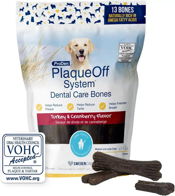 Proden Plaqueoff System Dental Care Bones - Dog Teeth Cleaning Bones for Oral Hygiene -Medium/Large Canine Formula - Bacon Flavor -17 Oz(Packaging May Vary) | Dog Teeth Cleaning Chews for Fresher Breath - VOHC Approved Dental Chews to Reduce Plaque & Tartar - Medium to Large Breeds12