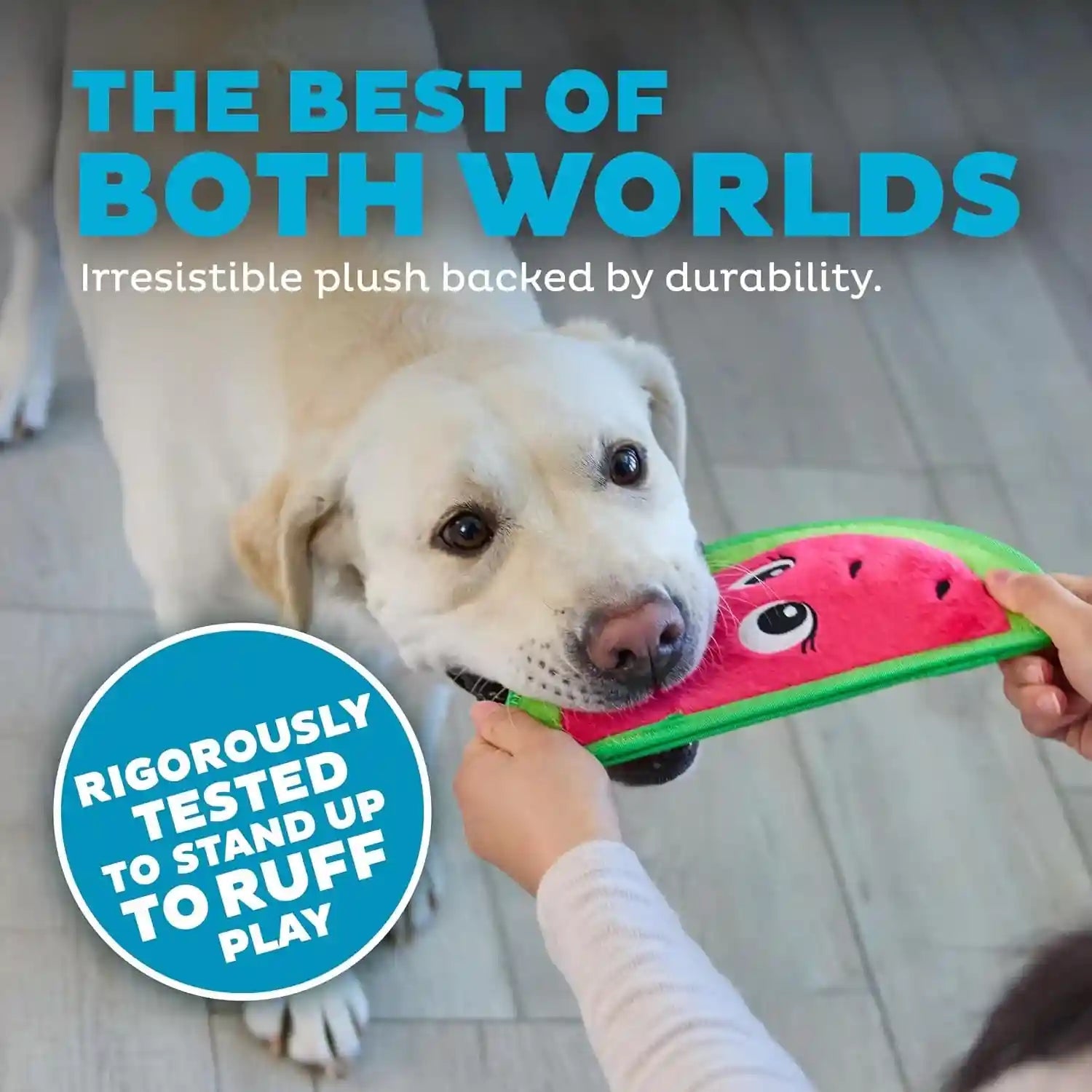 outward-hound-tough-skinz-durable-squeaky-dog-toy-with-two-tough-layers-watermelon-red-medium