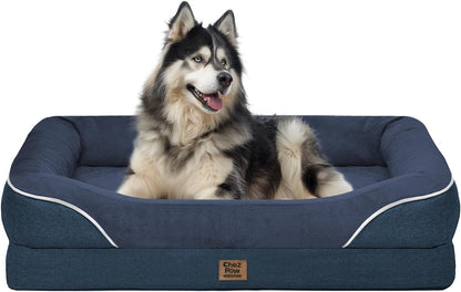 Chez Paw Waterproof Orthopedic XL Dog Bed for Large and Extra Large Dogs | Egg Crate Foam, 4-Sided Bolster Support, Waterproof Liner, Non-Slip Bottom, Machine Washable Cover, 42 X 30 Inch31