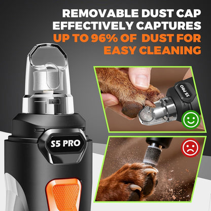 Whisper Quiet Dog Nail Grinder Safe & Stress-Free for Sensitive Dogs Cats | 4 LED Lights,3 Grinding Bits, 3-Speed, Pet Nail Trimmers, Rechargeable Painless Grooming Kit for All Breeds & Sizes7