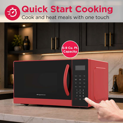 FRIGIDAIRE EMW953RED Microwave Oven, 900 Watts with 10 Power Levels, Red4