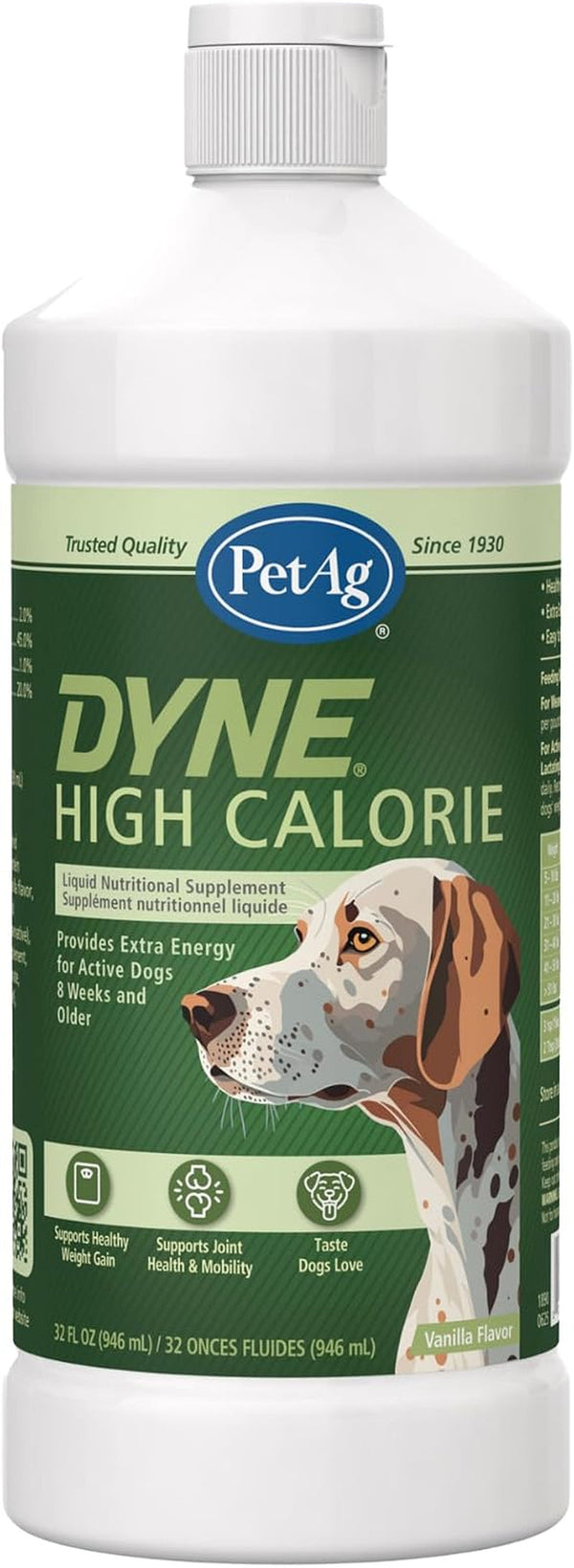 Petag Dyne High Calorie Liquid Nutritional Supplement for Dogs & Puppies 8 Weeks and Older - 32 Oz - Supports Performance and Endurance - Sweet Vanilla Flavor1