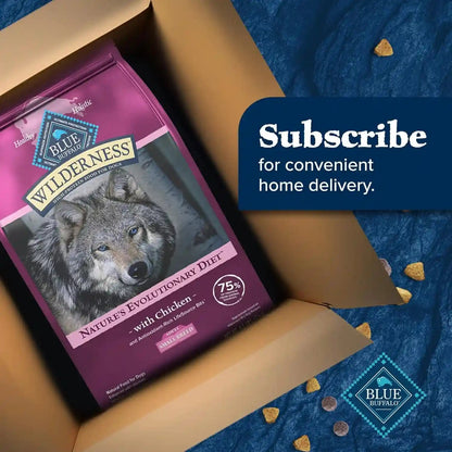 Blue Buffalo Wilderness Chicken Small Breed Adult Dry Dog Food with Wholesome Grains + Antioxidant-Rich Fruits & Veggies, 41G Protein, Supports High Energy Needs, Natural Ingredients, 4.5 Lbs.12