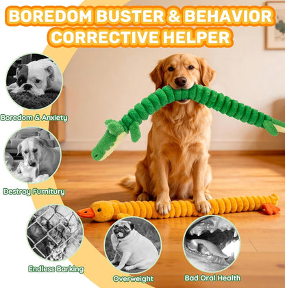 LECHONG 2-Pack 40” Extra-Long Squeaky Dog Toys for Large Dogs, Soft Chew Plush Stuffed Animal Dogs Toy, Interactive Tug-Of-War Dog Toys for All Dogs to Keep Them Busy6