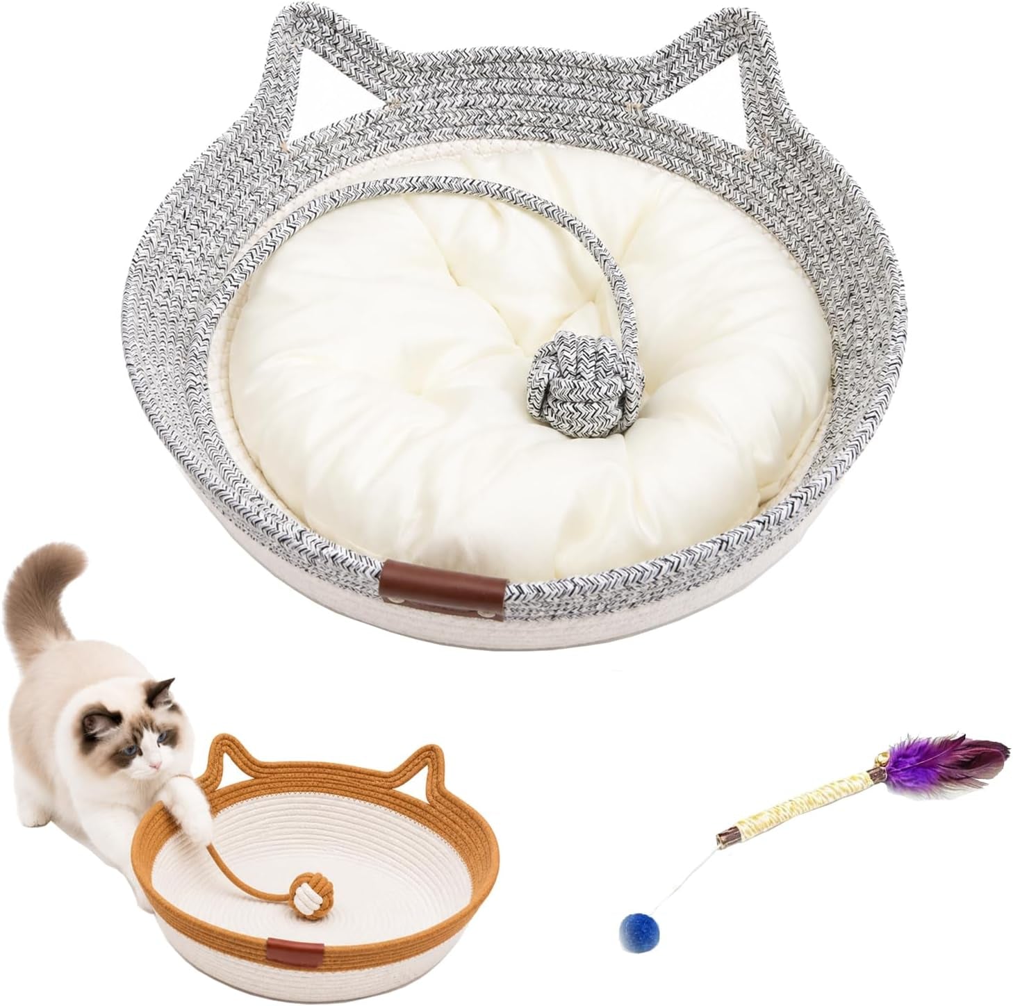 handwoven-cat-basket-bed-cotton-rope-round-cat-scratcher-bed-with-cats-ear-handles-breathable-boho-nesting-pet-bed-for-kittens-and-indoor-cats-color-d-small