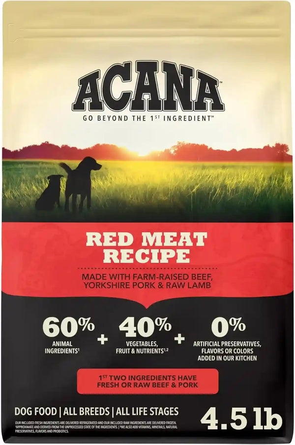 ACANA Grain Free Dry Dog Food Red Meat Recipe 25Lb. Bag | Freeze Dried, Grain Free, High Protein, Made in the USA, Omega-3 Fatty Acids, Digestive Health, Global Quality Ingredients20