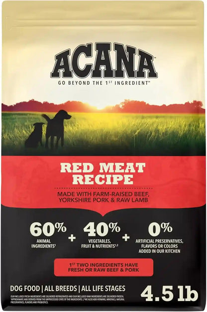 ACANA Grain Free Dry Dog Food Red Meat Recipe 25Lb. Bag | Freeze Dried, Grain Free, High Protein, Made in the USA, Omega-3 Fatty Acids, Digestive Health, Global Quality Ingredients20