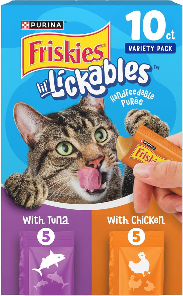 Purina Friskies Lil' Lickables with Chicken or Tuna Variety Pack Lickable Cat Treats - 5 Oz. (Pack of 10)1