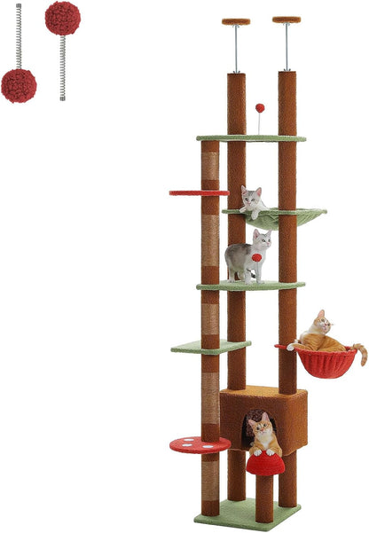 PETEPELA Cat Tree for Indoor Cats, 34.6" Small Cat Tower with Scratching Posts, 2 Condos, Scratching Ramp & Dangling Toys, Cat Play House for Kittens and Small Cats | Compact Tower with Thick Sisal Posts, 2 Condos, Dangling Toys & a Cozy Top Bed—For Kittens & Small Cats9