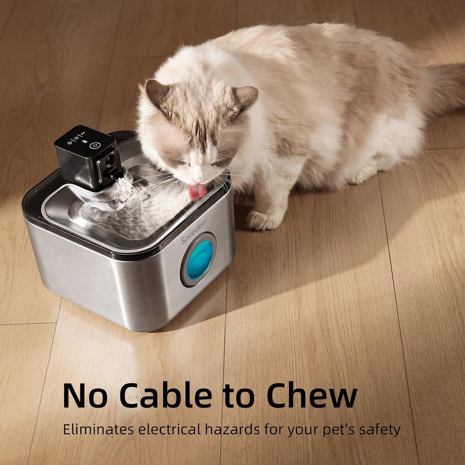 wireless-cat-water-fountain-stainless-steel-135oz-4l-cordless-design-motion-sensor-4000mah-battery-operated-pet-fountain-3-water-modes-20db-quiet-pump-multi-filtration
