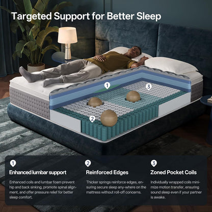 King Mattress, 14 Inch Medium Firm Hybrid with Motion Isolation | Breathable Hybrid Comfort with Responsive Support, Motion Isolation, Reinforced Edges, and Certipur-Us Certified Foam.6