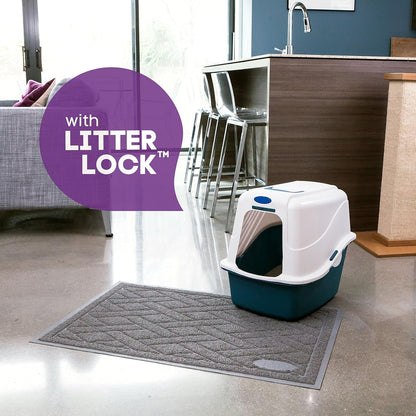 Pawkin Cat Litter Mat, Patented Design with Litter Lock Mesh, Extra Large, Durable, Easy to Clean, Soft, Fits under Litter Box, Litter Free Floors, Gray5