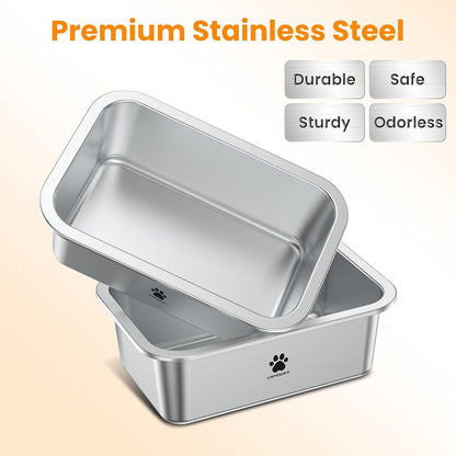 URPOWER 2 Pack 1.25 Gallon Large Dog Water Bowl Stainless Steel Dog Bowls | Thickened Stainless Steel Pet Bowl, Spill-Proof Non-Slip Mat, Dishwasher Safe, Indoor/Outdoor for Medium,Large,X-Large Dogs4