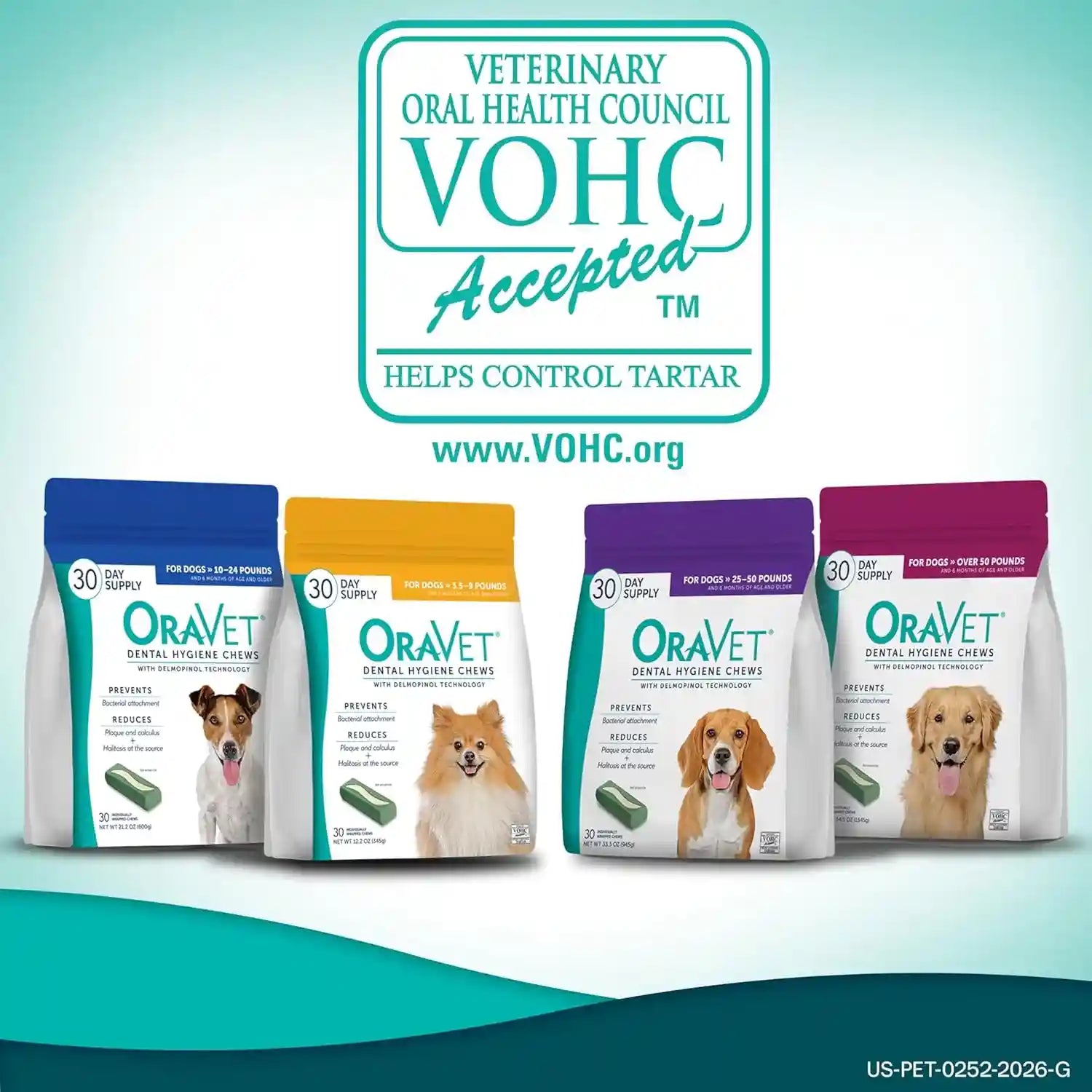 oravet-dental-chews-for-dogs-oral-care-and-hygiene-chews-extra-small-dogs-3-5-9-lbs-yellow-pouch-30-count-vohc-accepted-dual-action-chew-reduces-plaque-tartar-freshens-breath-barrier-vet-recommended-yellow-30-pack