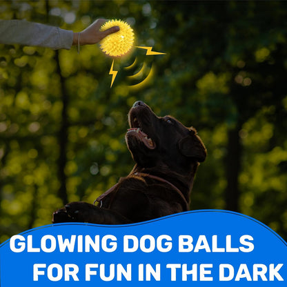 6 Pack 2.5" Light up Squeaky Dog Balls, Spiky Dog Toy Balls for Puppy Small,Medium Dogs6