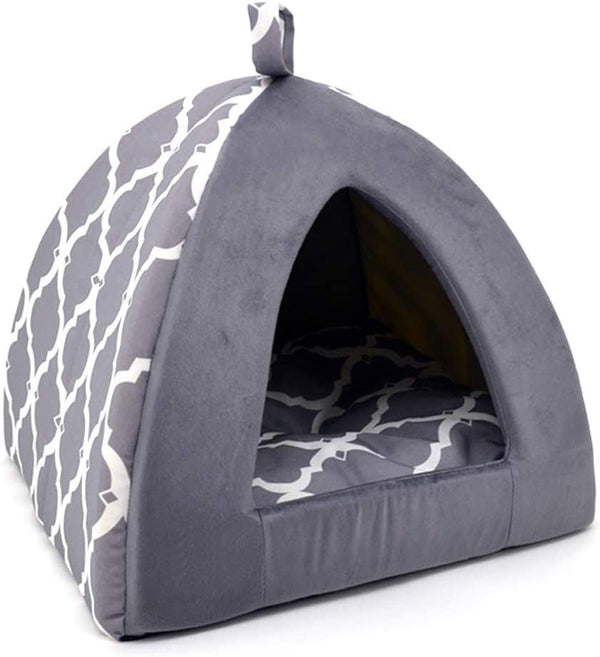 Best Pet Supplies Cat Bed for Indoor Cat, Domed Tent House with Removable Pillow, Covered Cat Cave for Small Dog, Puppies and All Breeds of Cats - Tan, 19 X 19 X H:19"16