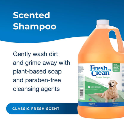 Petag Fresh ’N Clean Scented Shampoo, Classic Fresh Scent - 1 Gallon - Moisturizes with Vitamin E & Aloe Vera - Strengthens & Repairs Coats - Soap Free2
