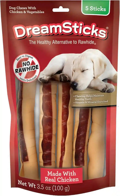 Dreambone Chicken Wrapped Mini Stick Dog Treats, Daily Rawhide-Free Chew, Digests Safely and Completely, with Real Protein, Chicken and Veggies, 15 Count11