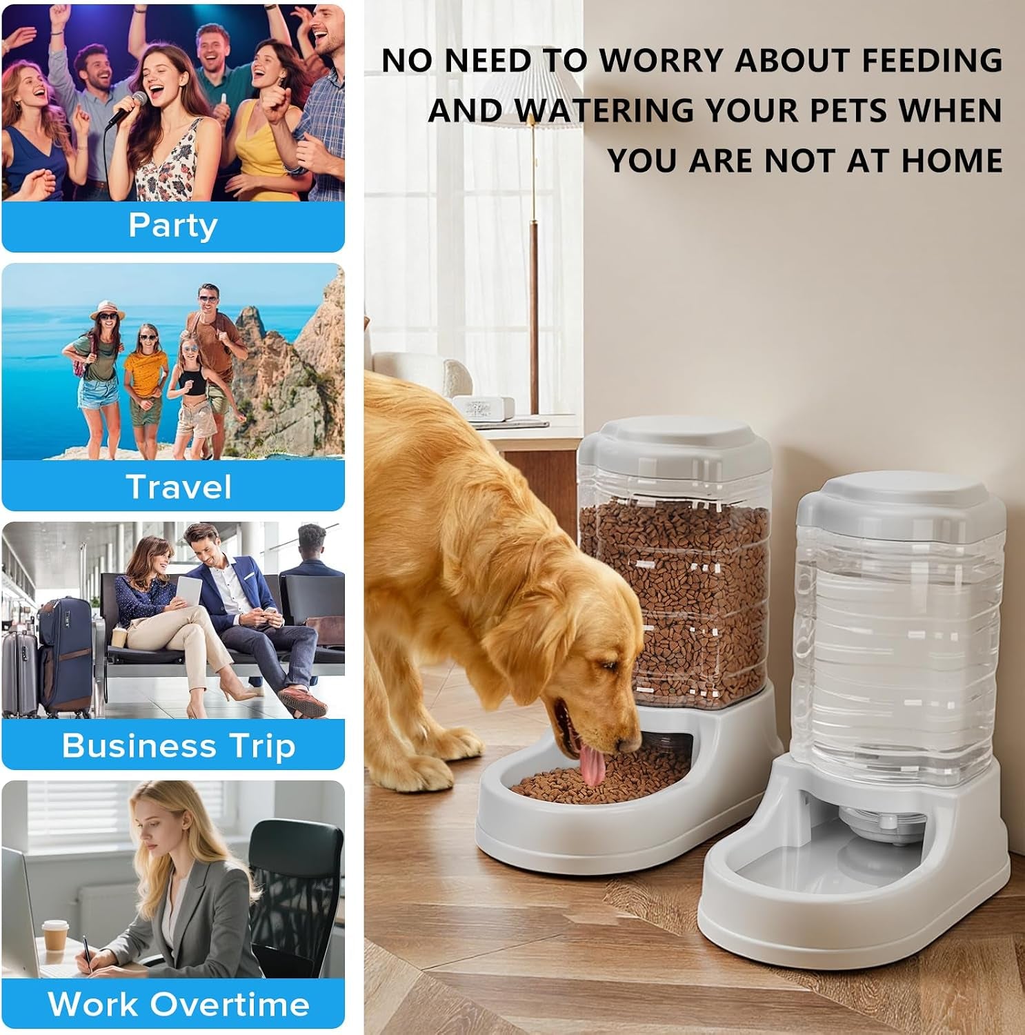 kenond-9-5l-dog-feeder-and-water-bowl-set-for-dog-automatic-food-dispenser-wide-mouth-easy-to-clean-gravity-filled-large-capacity-multi-pet-home