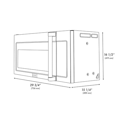 ZLINE over the Range Convection Microwave Oven in Stainless Steel with Traditional Handle and Sensor Cooking9