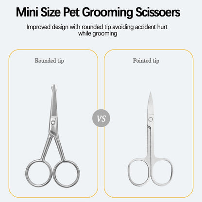 Jgocot Dog Tear Stain Remover Comb for Small Doggy and Cats Pet Grooming Tool with round Tip Stainless Steel Mini Scissor for Pet Facial Eye Area3