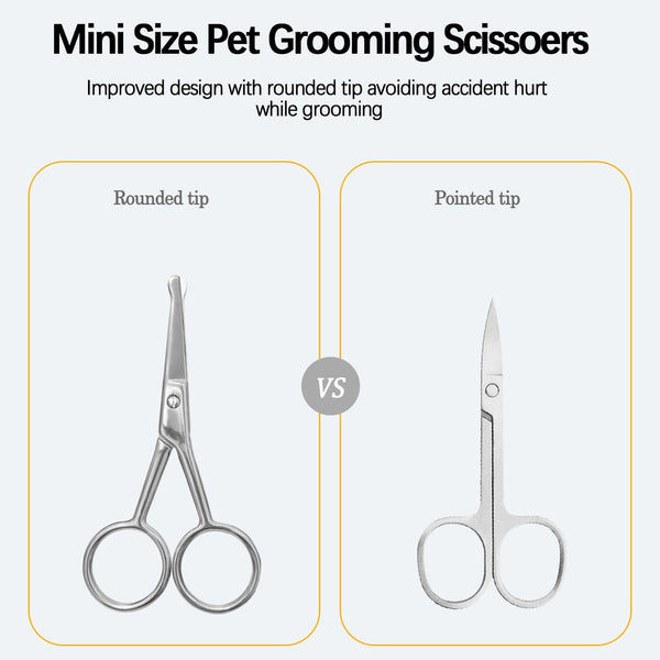 Jgocot Dog Tear Stain Remover Comb for Small Doggy and Cats Pet Grooming Tool with round Tip Stainless Steel Mini Scissor for Pet Facial Eye Area3