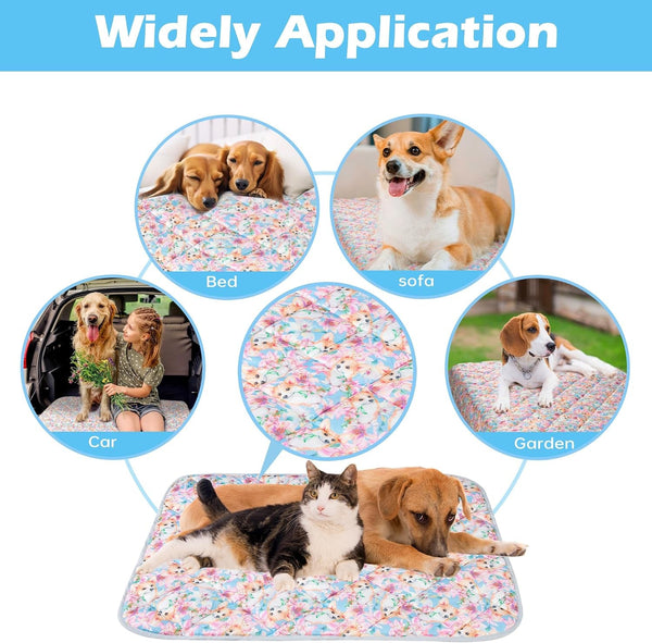 Dog Cooling Mat, Cat Self Cool Ice Pads,Lightweight Pet Cooling Pad Blanket Bed Cover,Puppies Summer Cool Tech Fabric,Washable Dog Sleeping Mat for Home & Outdoor,Keep Cool for Pets3