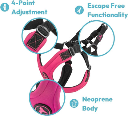 Gooby Escape Free Sport Harness - Red, Medium - No Choke Step-In Patented Neoprene Small Dog Harness with Four-Point Adjustment - Perfect on the Go Dog Harness for Medium Dogs No Pull and Small Dogs3