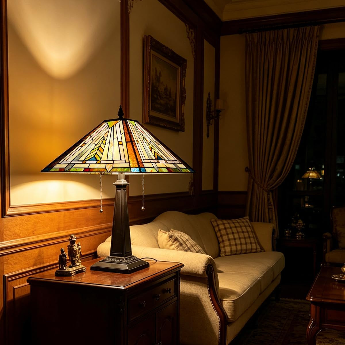 tiffany-table-lamp-16-wide-handmade-stained-glass-lamp-shade-2-light-mission-style-vintage-table-lamp-for-living-room-bedroom-handcrafts-antique-nightstand-bedside-reading-lamp-for-living-room-bedroom-office-2-lights-w16-x-h23