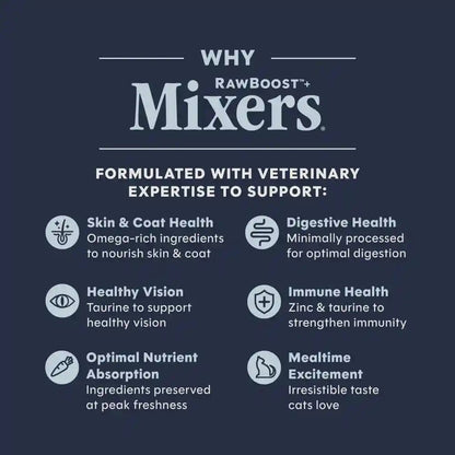 Instinct Freeze Dried Mixers, Cat Food Toppers, Digestive Health, 5.5 Oz | Freeze-Dried Raw Meal Topper or Treat, Functional Whole Foods, Fiber, and Probiotics for Gut Support5