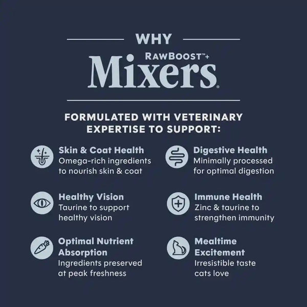 Instinct Freeze Dried Mixers, Cat Food Toppers, Digestive Health, 5.5 Oz | Freeze-Dried Raw Meal Topper or Treat, Functional Whole Foods, Fiber, and Probiotics for Gut Support5