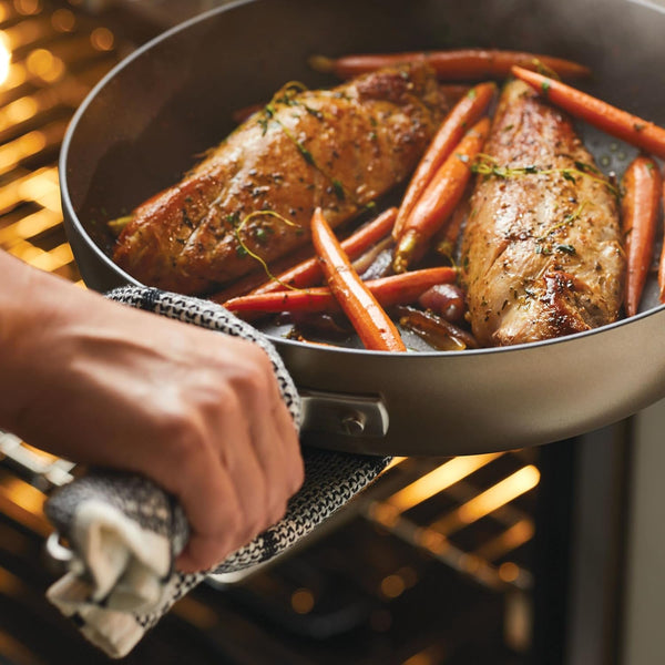 Advanced Hard Anodized Nonstick Deep Frying Pan with Lid, Non Stick Pan, 12 Inch, Bronze7
