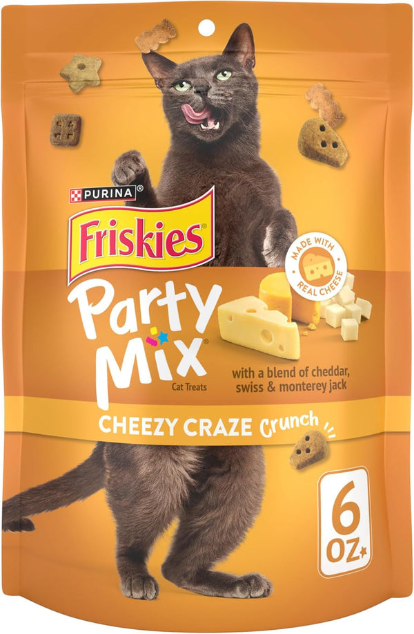Purina Friskies Cat Treats, Party Mix Cheezy Craze Crunch - 20 Oz. Pouch15