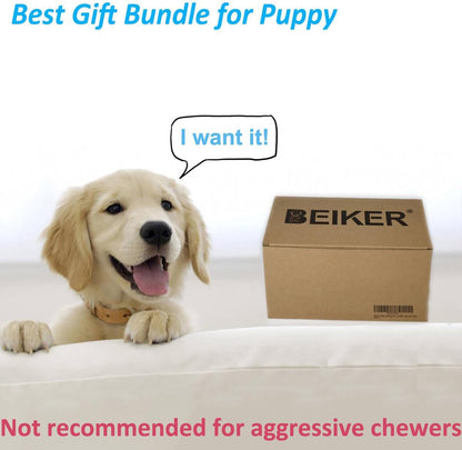 Beiker Dog Teething Chew Toys - 15 Pack Small Medium Breed Puppy Toy, Variety Dogs Rope Chew Toys Bundle for Boredom, Pet Interactive Squeaky Treat Dispensing Ball for Puppies | Variety Rope Chew Toys Bundle for Boredom, Pet Interactive Squeaky Treat Dispensing Ball and Rubber Toys for Puppies6