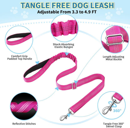 Slowton No Pull Small Dog Harness and Leash Set, Puppy Soft Vest Harness Neck & Chest Adjustable, Reflective Lightweight Harness & Anti-Twist Pet Lead Combo for Small Medium Dogs (Fuchsia, XXS)8