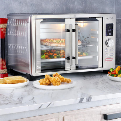 30 Quart Digital French Door Multi-Function Convection Toaster Oven with Rotisserie Set & Toast, Bagel, Pizza, Bake, Roast, Broil, Cookies, Dehydrate & More Presets7