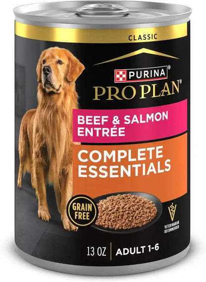 Purina Pro Plan Dog Food Grain Free, Classic Beef and Salmon Entrée - (Pack of 12) 13 Oz. Cans1