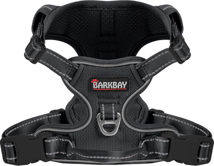 BARKBAY No Pull Pet Harness Dog Harness Adjustable Outdoor Pet Vest 3M Reflective Oxford Material Vest for PINK Dogs Easy Control for Small Medium Large Dogs (L)18