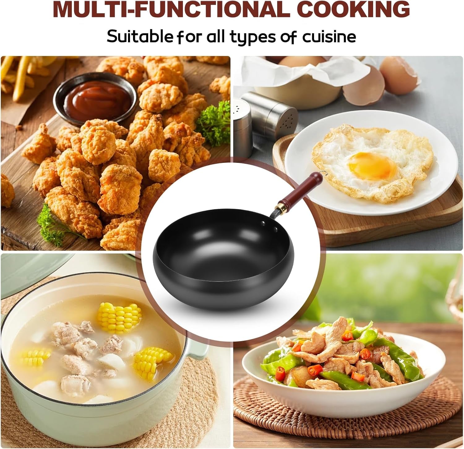 suntuup-japanese-iron-pan-28cm-11in-cast-iron-wok-glass-lid-with-spatula-2-covers-to-choose-from-for-pots-on-electric-stoves-induction-cookers-gas-stoves