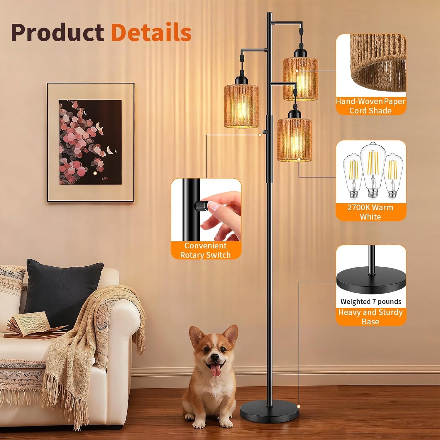72-boho-rattan-tree-floor-lamp-tall-dimmable-industrial-standing-lamp-corner-decor-accent-lighting-for-living-room-bedroom-dining-room-nursery-cafe-3-x-800lm-bulbs-included-black