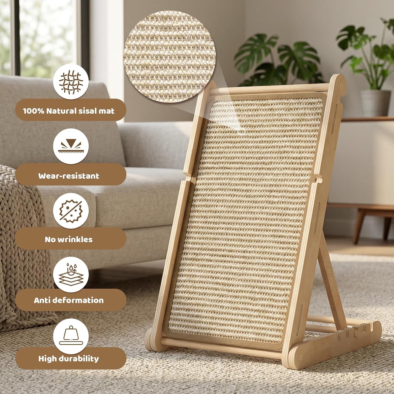 xiaz-cat-scratcher-23-sisal-cats-scratching-board-with-5-adjustable-heights-no-assembly-required-foldable-cat-scratchers-for-indoor-cats-and-kittens-ready-to-use