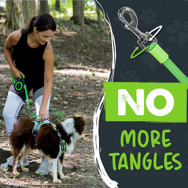 Mighty Paw Retractable Dog Leash 2.0, 16 Ft, for Medium Dogs, Heavy Duty | Reflective Nylon Tape, Tangle-Free Swivel Clip, One-Touch Quick-Lock Brake, Reflective Ring, Anti-Slip Handle7