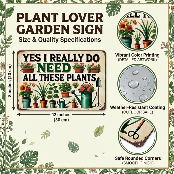 Garden Gifts I Really Need All These Plants Vintage Gardening Signs for Home Garden Greenhouse Living Room Bedroom Yard Outdoor Decor 8X12 Inch (3362)2