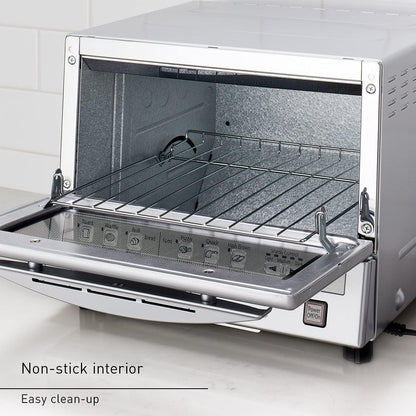 Panasonic Flashxpress Toaster Oven Countertop, 4-Slice Small Toaster Oven Compact Size with Double Infrared Heating, 6 Auto Cook Options and Precise Temperature Control, 1300W - NB-G110P (Silver)9