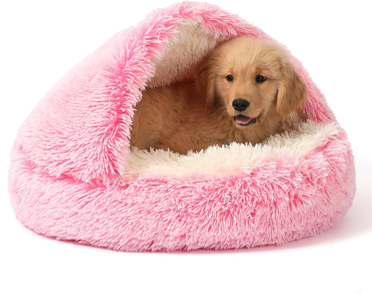 noyal-round-hooded-donut-dog-bed-for-small-medium-pets-plush-fluffy-anti-anxiety-cat-cave-bed-with-cover