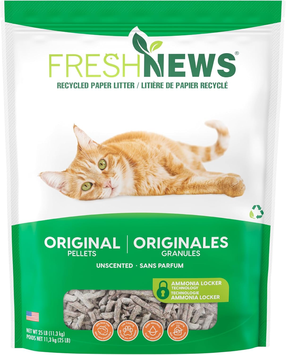 fresh-news-recycled-paper-original-pellet-cat-litter-25-pound-non-clumping-unscented-made-in-usa