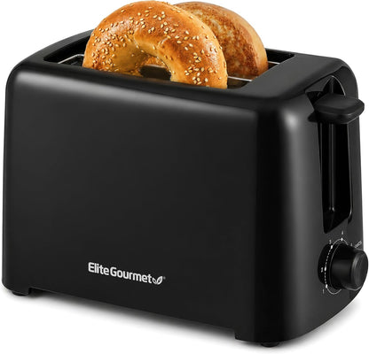2-Slice Cool-Touch Toaster, Extra-Wide 1.25" Slots, Black | 6 Browning Levels, Fits Bagels & Thick Bread, Cancel Function, Compact & ETL Certified1