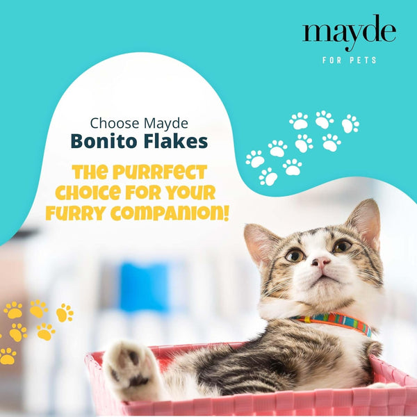 Mayde Bonito Flakes for Cats & Dogs - 100% Natural High-Protein Fish Treats for Cats & Dogs - Extra Large Dried Bonito Flakes - 4 Oz Bag7